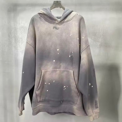 Asphalt Distressed Paint Speckle Hoodie