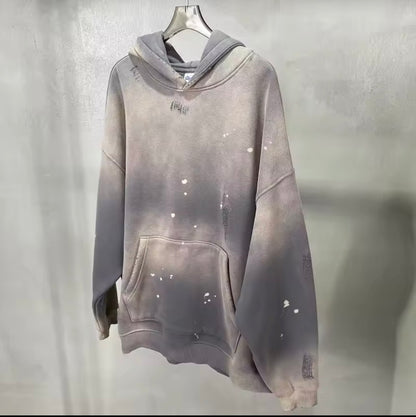 Asphalt Distressed Paint Speckle Hoodie