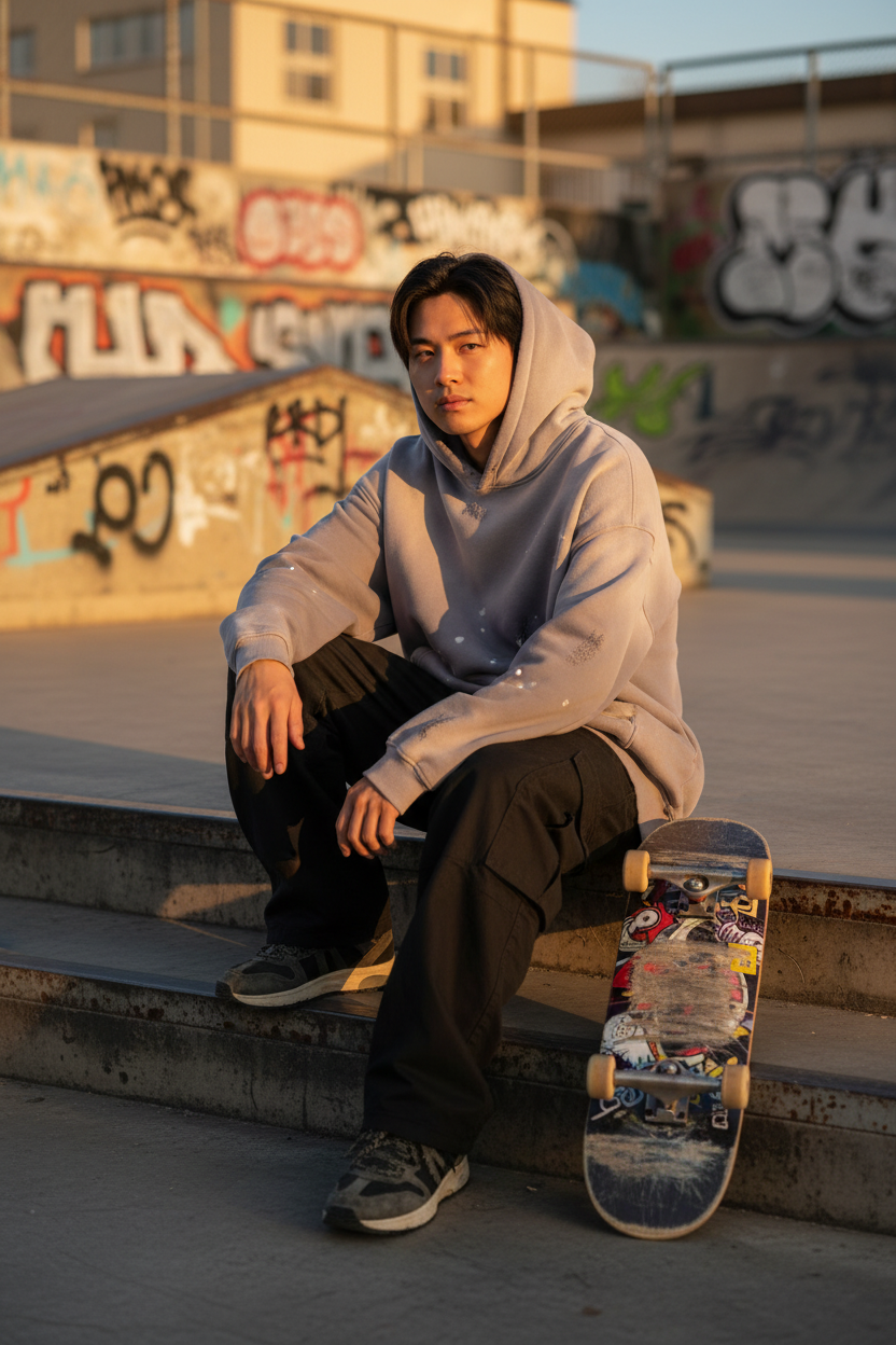 Asphalt Distressed Hoodie - Skate Culture Lifestyle