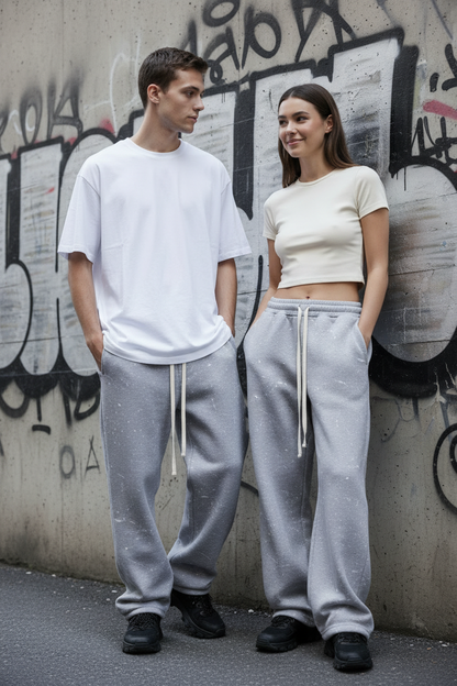 Male & Female Lifestyle Portrait - Paint Splatter Baggy Sweatpant