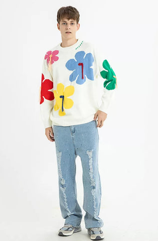 Flower Tassle Sweater